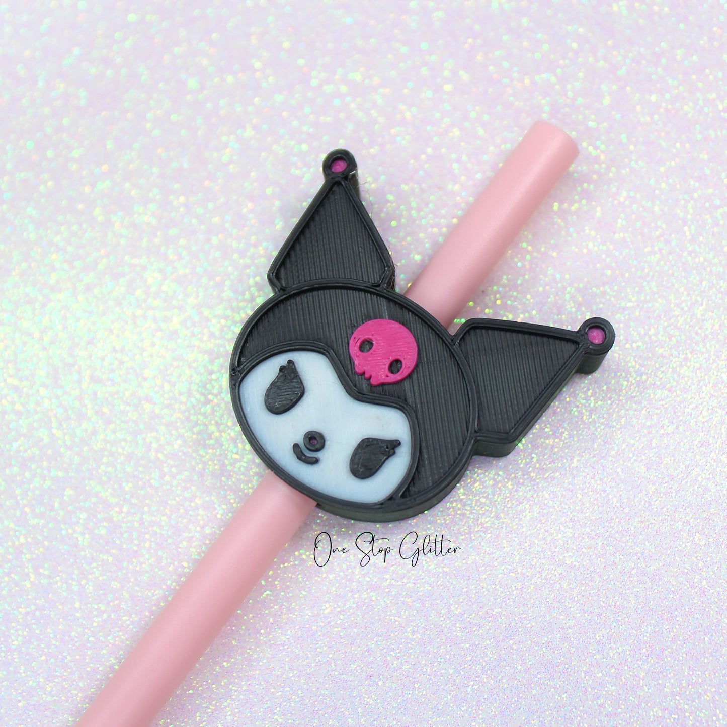 Kuromi Face Straw Topper