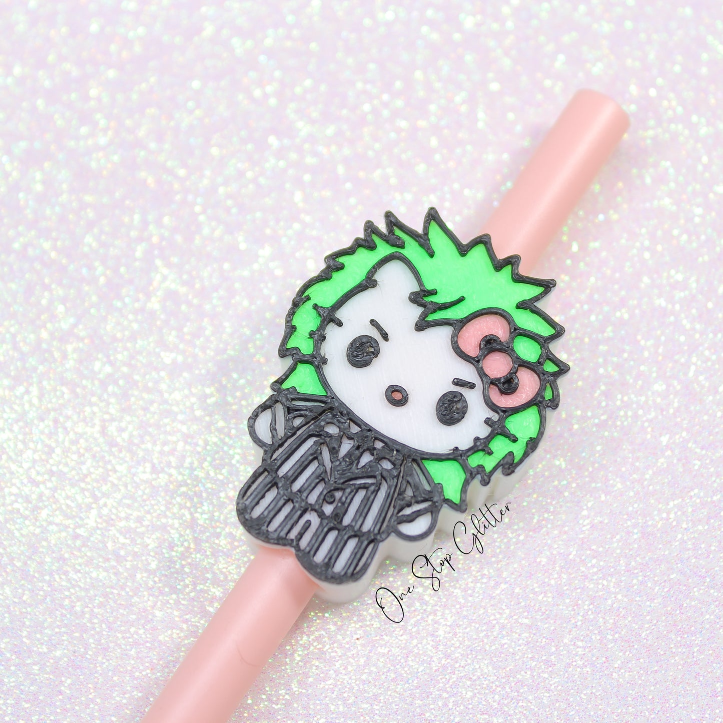 Beetlejuice Kitty Straw Topper