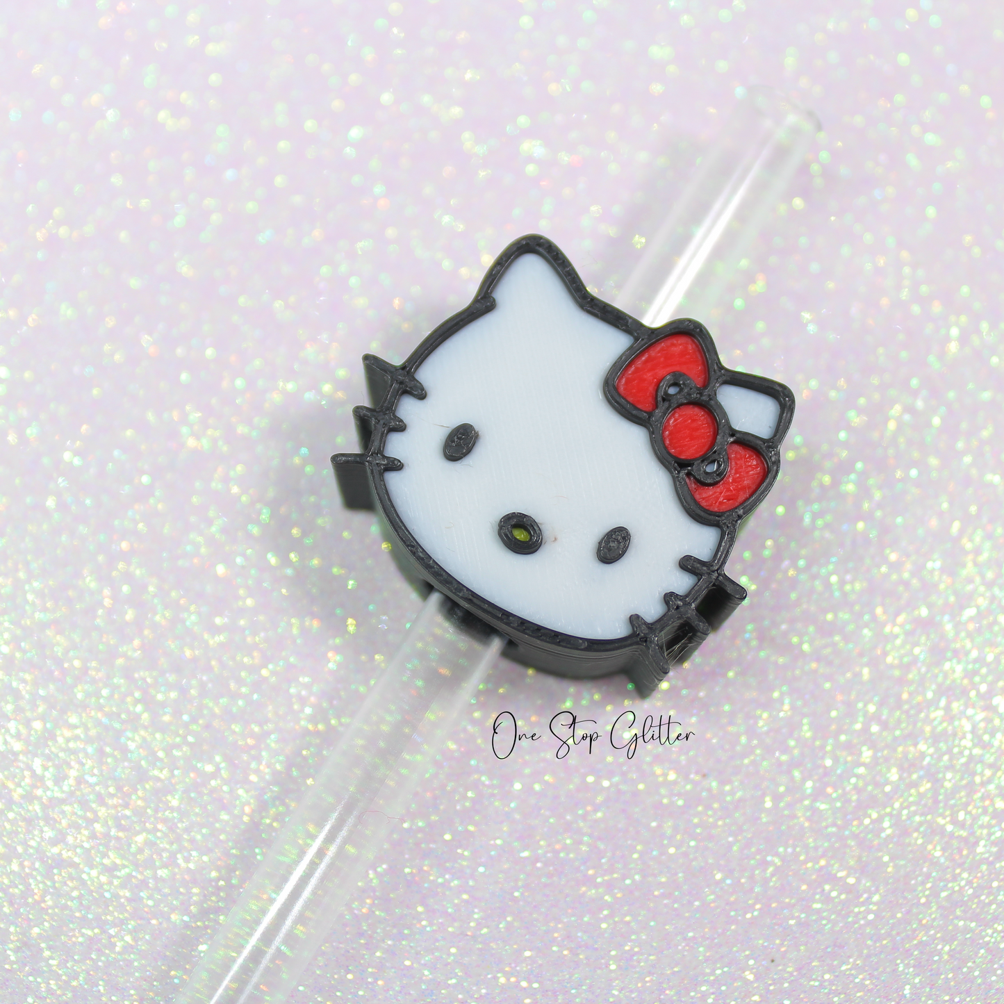 Hello Kitty Red Bow Straw Topper