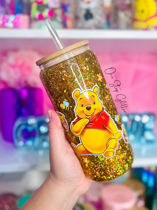 Winnie The Pooh Snow Globe Glass Cup