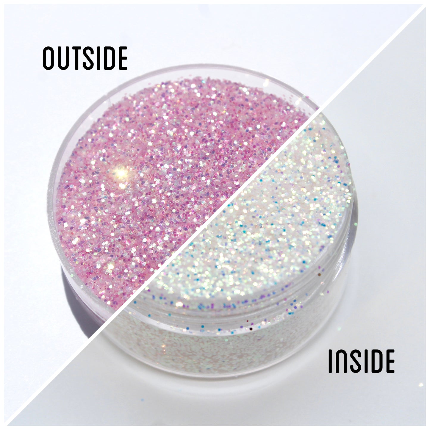 UV Glitter White to Pink