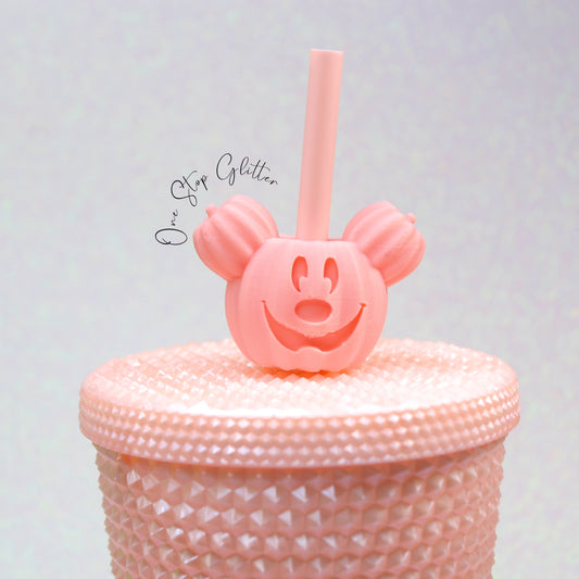 Smiling Pumpkin Straw Topper