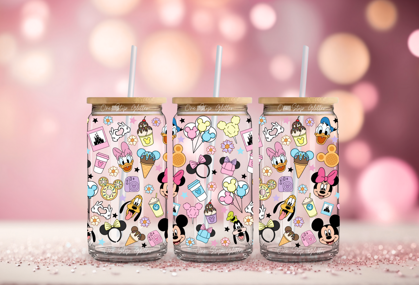 DISNEY INSPIRED GLASS CAN