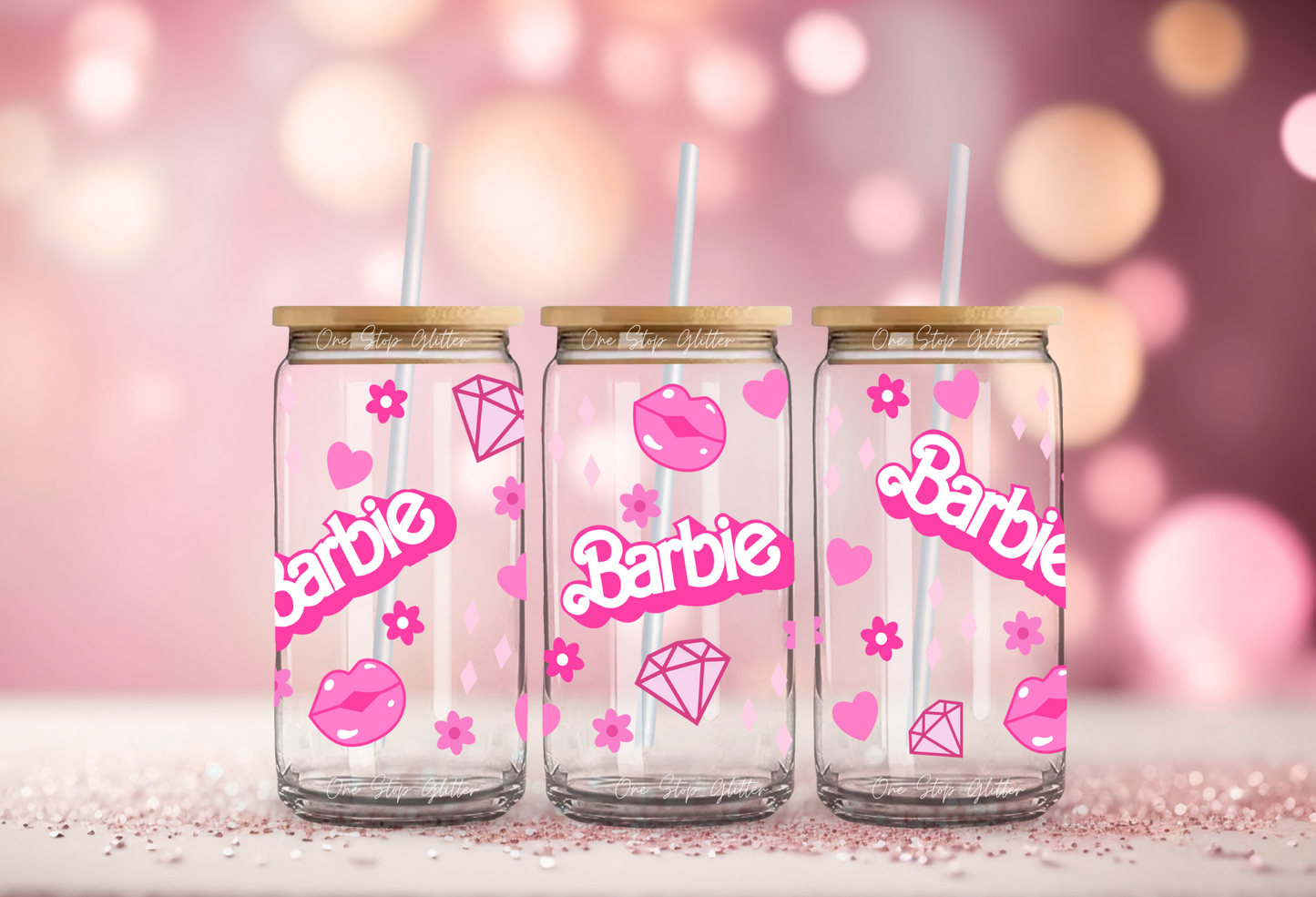 BARBIE GLASS CAN