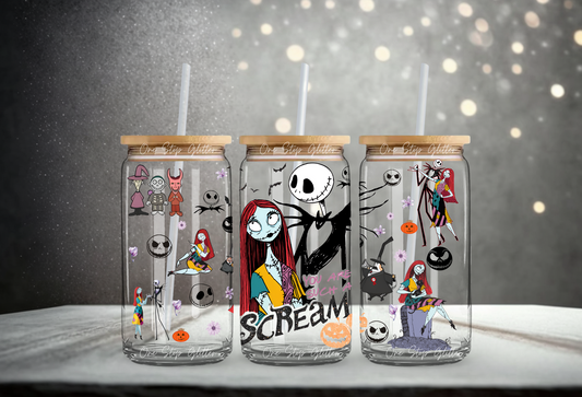JACK SKELLINGTON AND SALLY - GLASS CAN
