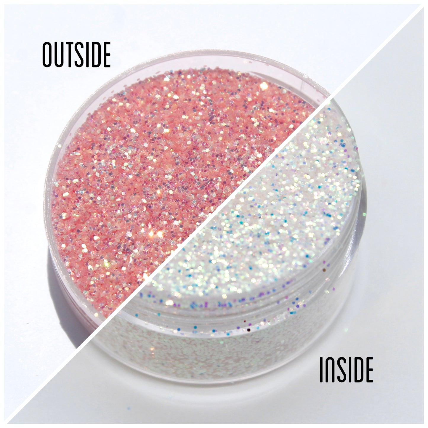 UV Glitter White to Coral